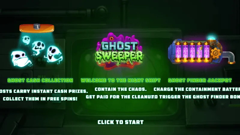 Ghost Sweeper - главно меню преди стартиране на сесията